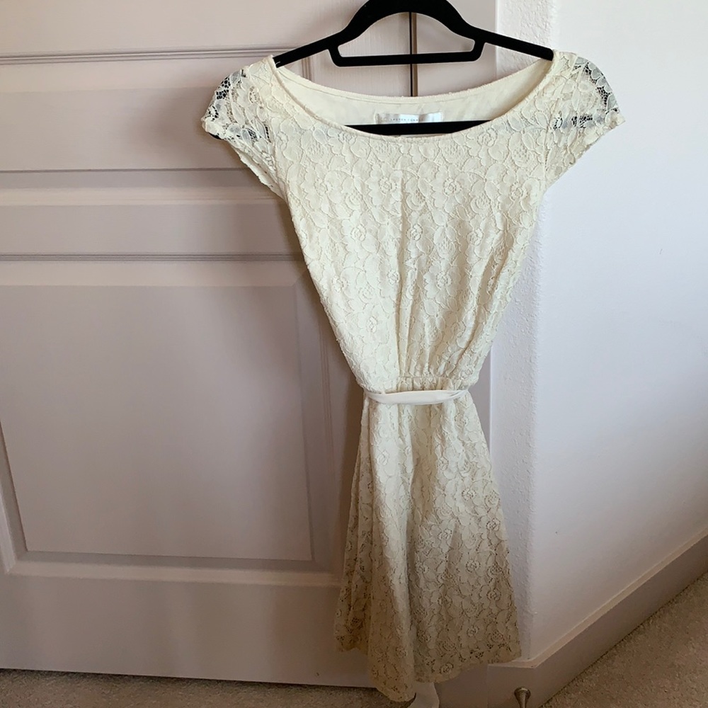 Lauren Conrad cream lace dress